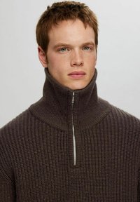 Selected Homme HALF-ZIP  - Maglione - chocolate torte