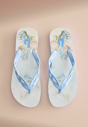 B by Ted Baker, REGULAR FIT - ROUND TOE PRINTED FLIP FLOPS - Badesandale - blue