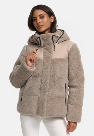 Marikoo, KAPUZENPLÜSCHJACKE KAGURAA 16 - Veste d'hiver - light taupe