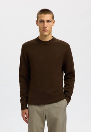 Selected, SLHDANE STRUCTURE CREW NECK - Striktrøje - demitasse