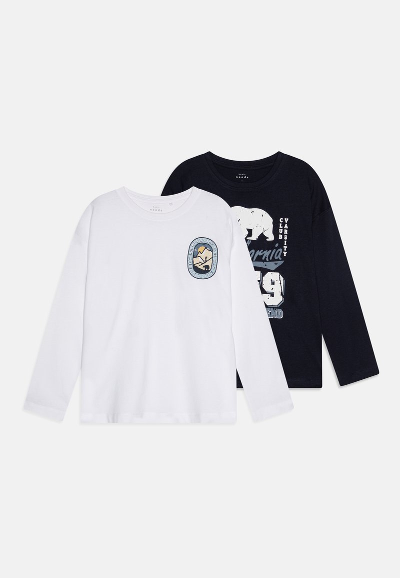 Name it NKMVICTOR 2 PACK - Pikkade varrukatega topp - dark sapphire/bright white