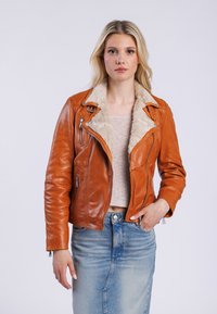 BIKER PRINCESS - Leren jas - cognac beige