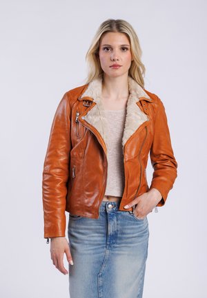Freaky Nation BIKER PRINCESS - Veste en cuir - cognac beige