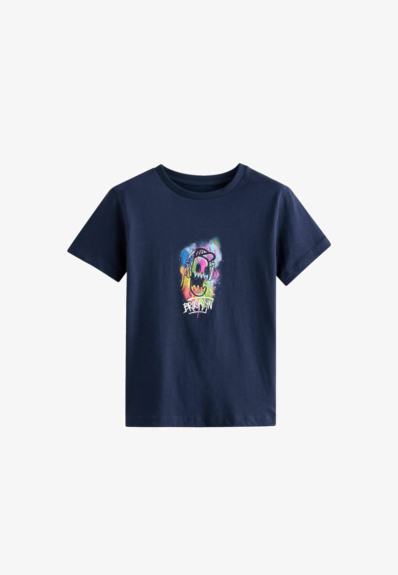 Next SHORT SLEEVE GRAPHIC STANDARD - T-shirt con stampa - navy multi grafitti
