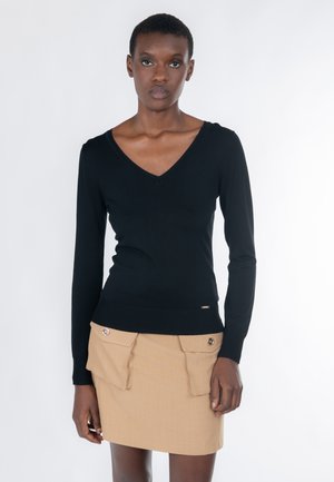 PULLOVER BASIC LINE V-NECK - Maglione - black