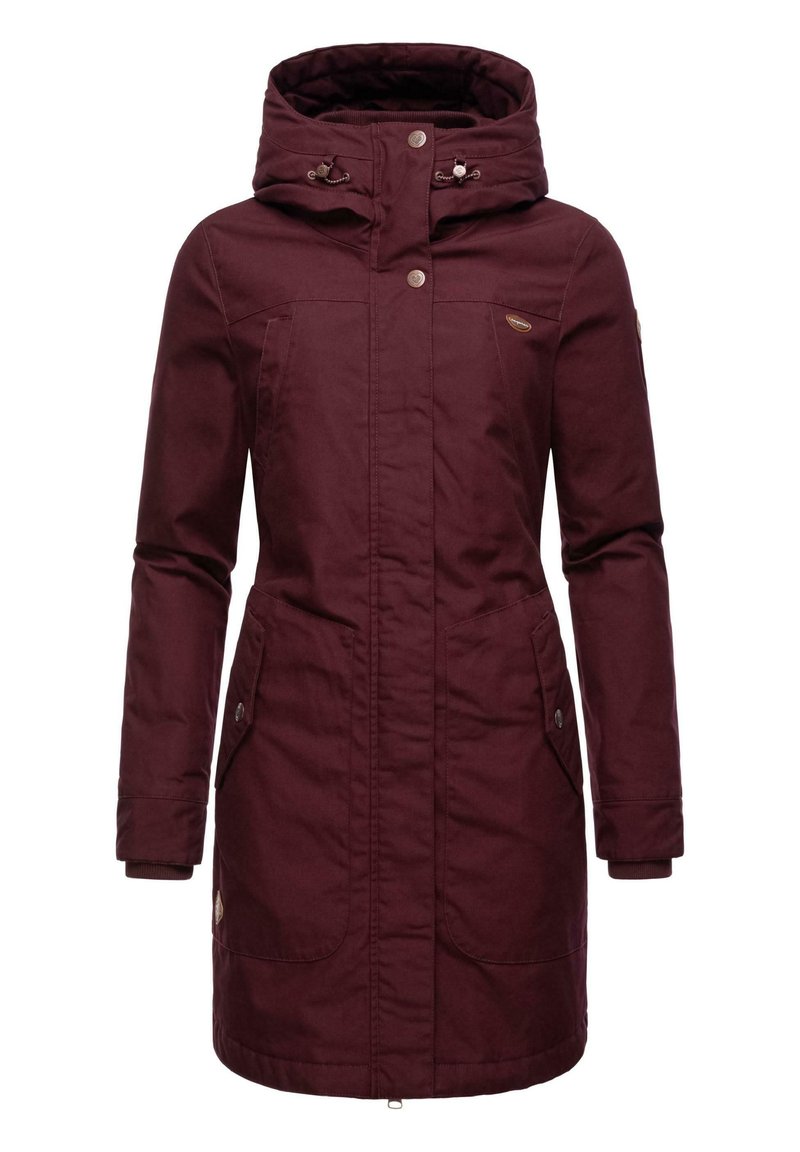 Bordåtsvettparkas med huva, snap- och dragkedjestängning, sidofickor samt justerbara dragsko-detaljer. Slät, texturerad tyg.