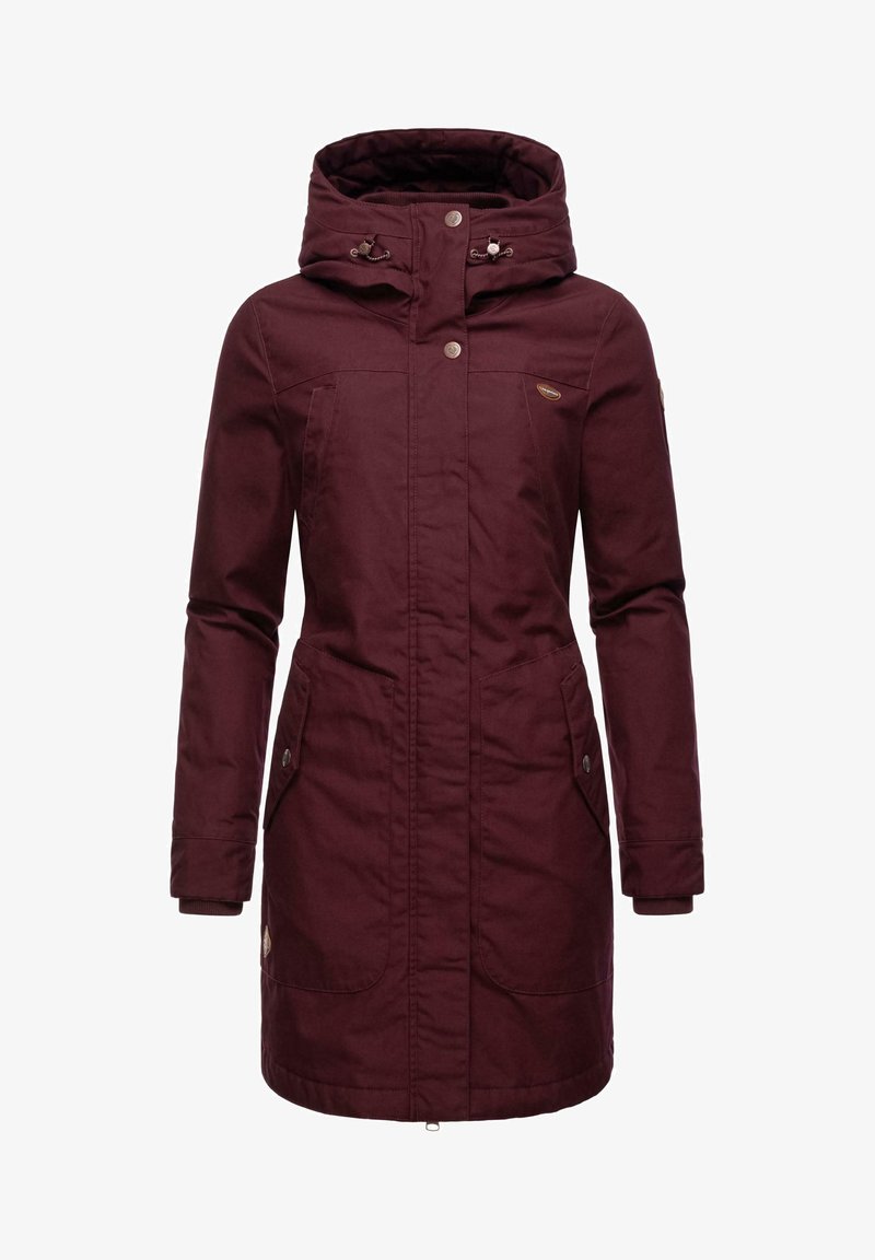 Bordåtsvettparkas med huva, snap- och dragkedjestängning, sidofickor samt justerbara dragsko-detaljer. Slät, texturerad tyg.