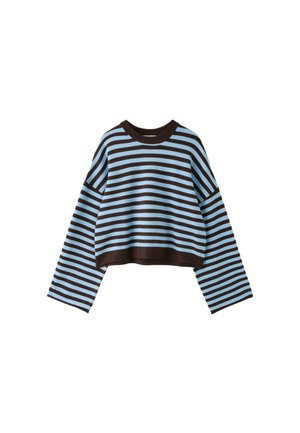 Stradivarius, WIDE SLEEVE CROPPED KNIT JUMPER - Jumper - dark brown