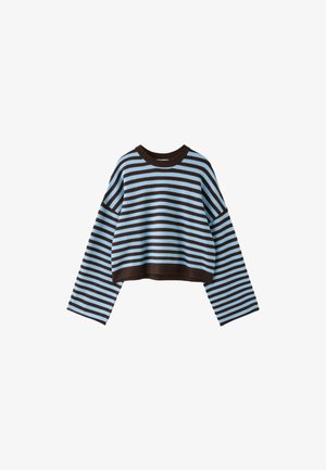 Stradivarius, WIDE SLEEVE CROPPED KNIT JUMPER - Jumper - dark brown