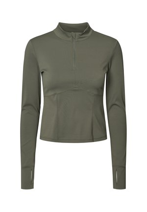 rethinkit studios, BUTTER SOFT HALF ZIP TRUE TO BODY - Μπλούζα με μακριά μανίκια - charcoal olive