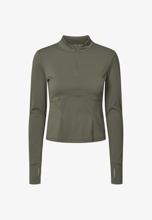rethinkit studios, BUTTER SOFT HALF ZIP TRUE TO BODY - Μπλούζα με μακριά μανίκια - charcoal olive