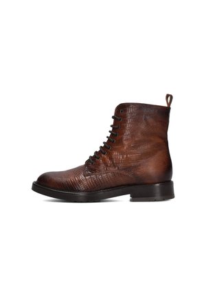 Lace-up ankle boots - cognac