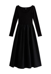 LONG SLEEVED POPLIN MIDI  - Jerseyklänning - black