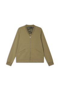Freddy E COLLO IN CON DETTAGLI ANIMALIER - Felpa con zip - aloe zebra animalier