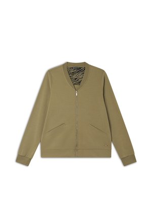 Freddy E COLLO IN CON DETTAGLI ANIMALIER - Felpa con zip - aloe zebra animalier