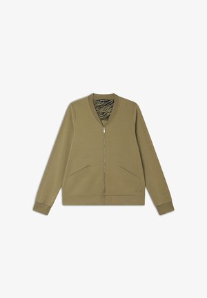 Freddy E COLLO IN CON DETTAGLI ANIMALIER - Felpa con zip - aloe zebra animalier