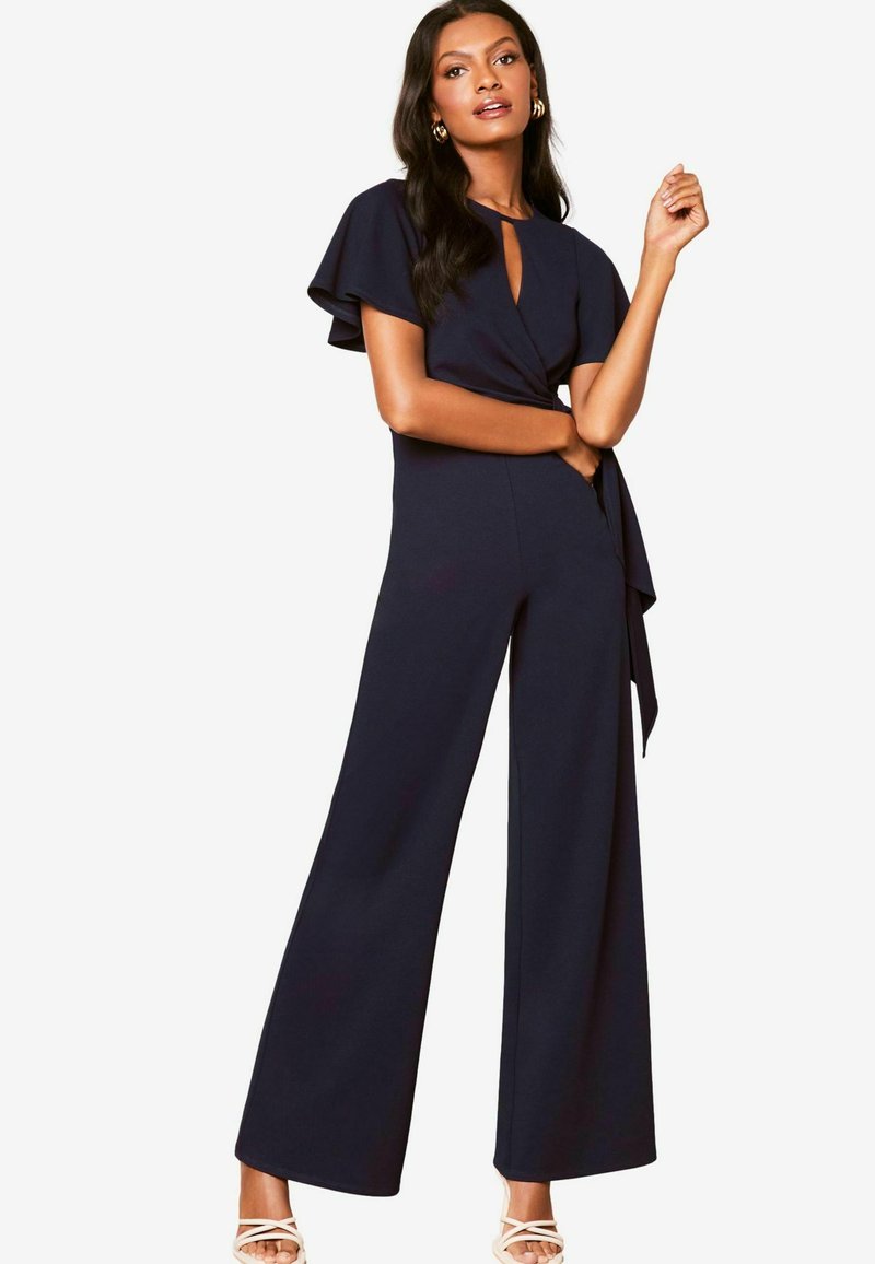 Lipsy FLUTTER SLEEVE TIE SIDE WIDE LEG - REGULAR FIT - Jumpsuit - navy