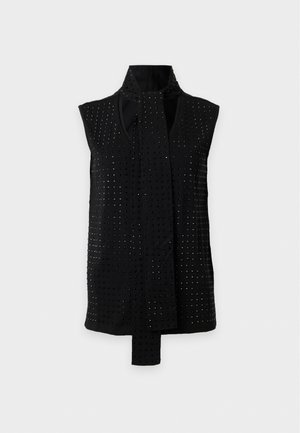 KARL LAGERFELD, EMBELLISHED WRAP NECK  - Blouse - black