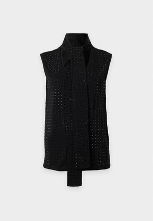 KARL LAGERFELD, EMBELLISHED WRAP NECK - Blouse - black