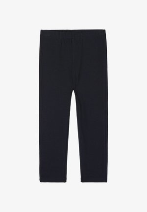 Leggings bleu marine en tissu doux et extensible. Dotés d'une taille élastique et d'une silhouette ajustée sans ornements ni motifs.