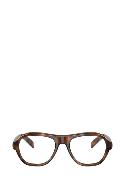 Occhiali tartarugati con una forma rettangolare oversize, caratterizzati da una finitura lucida, aste larghe e privi di decorazioni o motivi.