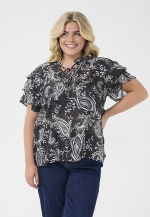 Kaffe Curve LECTRA - Blouse - black turtledove paisley