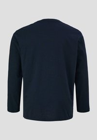 Langarmhemd in Marineblau mit rundem Halsausschnitt und lockerer Passform. Aus weichem, leichtem Stoff mit glatter Textur gefertigt.