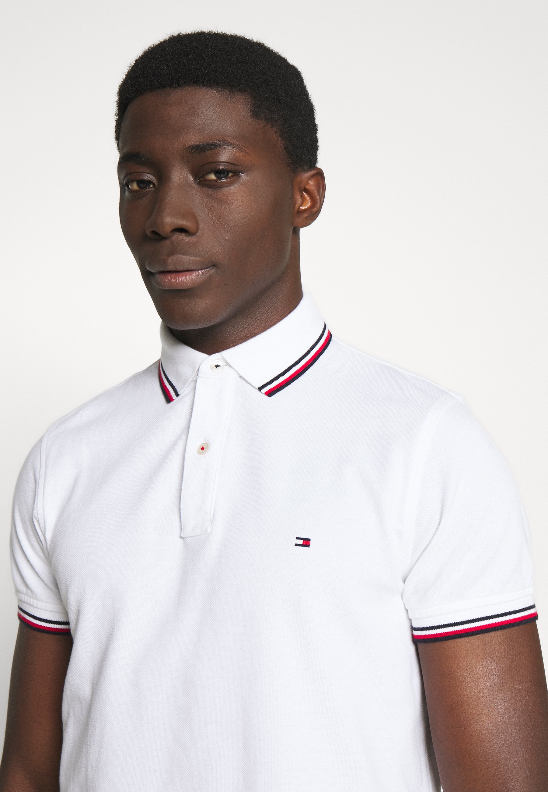 Tommy Hilfiger TIPPED SLIM FIT - Polo shirt - white - Zalando.co.uk