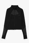 SUPER HIGH NECK FULL ZIP SEAMLESS TOP WITH CONTRAST PANELLING - Jakna za treniranje - black