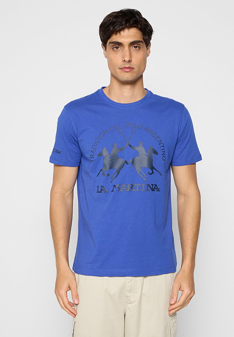 LA MARTINA T-shirt print koningsblauw