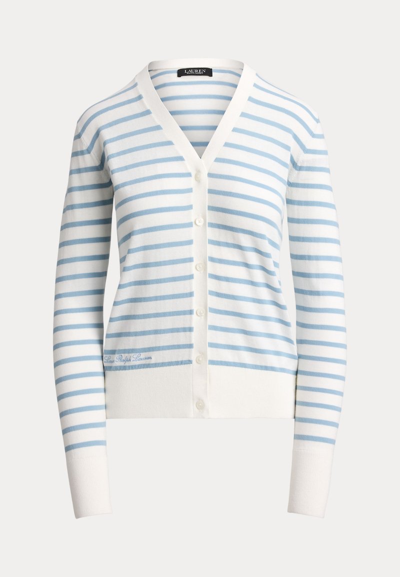 Lauren Ralph Lauren Petite STRIPED COTTON V-NECK CARDIGAN - Cardigan ...