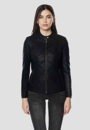 BIKER  - Chaqueta de cuero sintético - black
