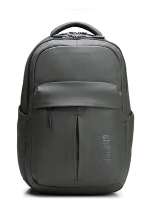 Donkergrijze rugzak met bovenhandvat, voorvak met rits, zijvakken en "WITTCHEN"-logo op het voorpaneel.