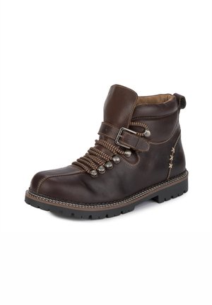 TRACHTEN TIAGO - Lace-up ankle boots - dunkelbraun gespeckt