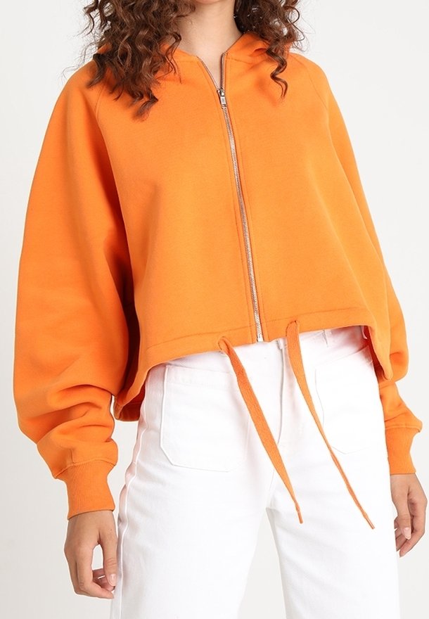 Weekday Felpa con zip - orange