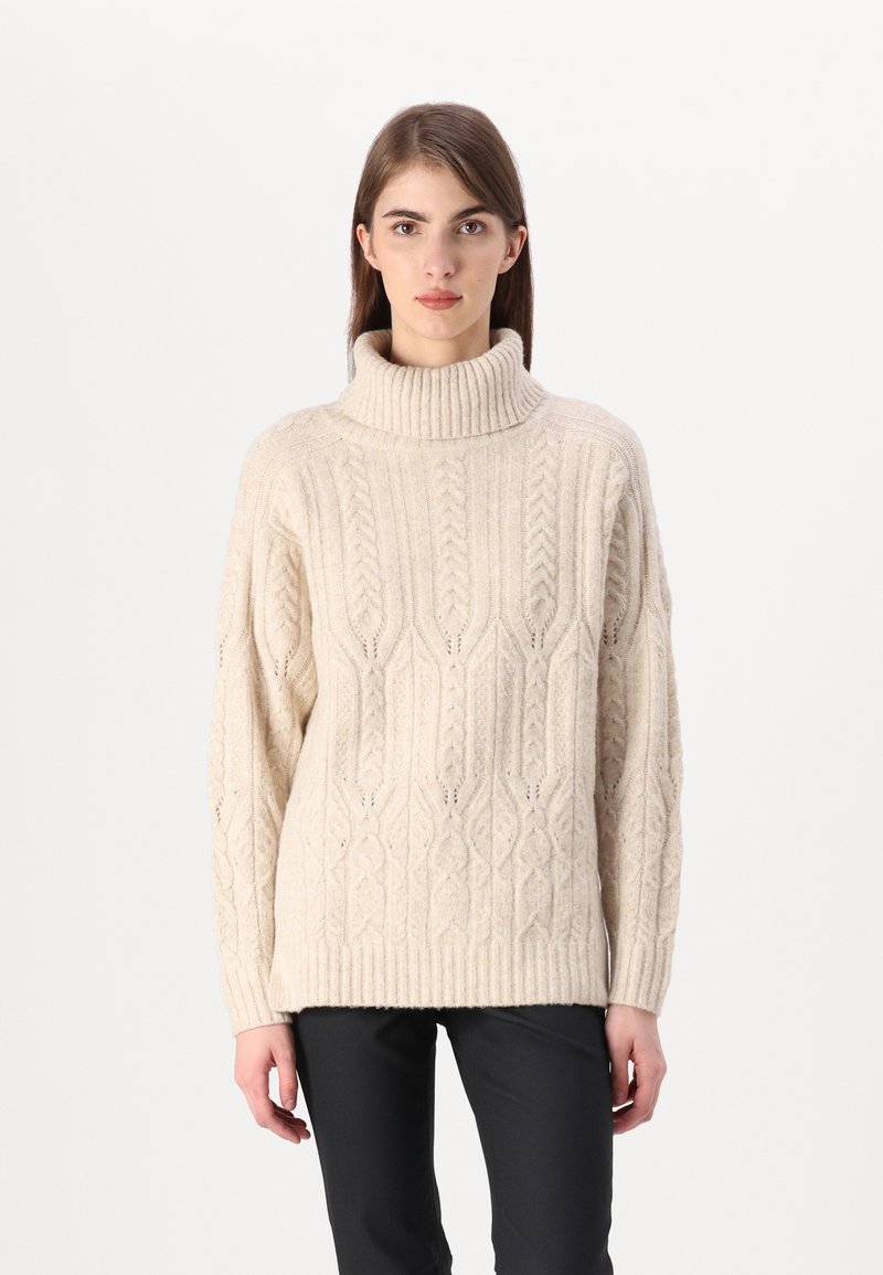JDY JDYELBA LIFE ROLL NECK - Pullover - sandshell