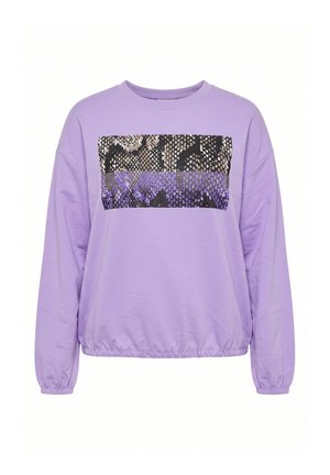 MIAMODA, SWEATSHIRT, BOXY FIT, ANIMAL-MOTIV, SAUM-TUNNEL - Sweatshirt - lavender