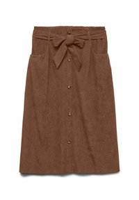 VMVILJA TAILLE  - A-line skirt - tobacco brown