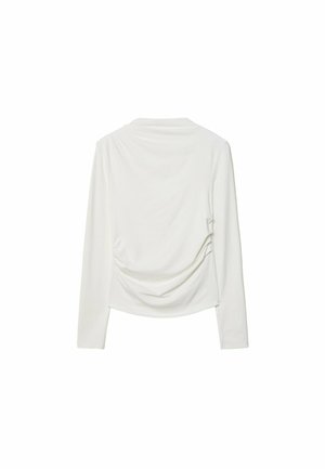 Stradivarius WITH GATHERING - Top dugih rukava - white