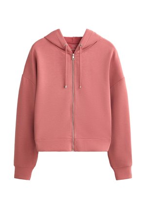 OYSHO BRUSHED SOFT-TOUCH MODAL - Mikina so zipsom - pink