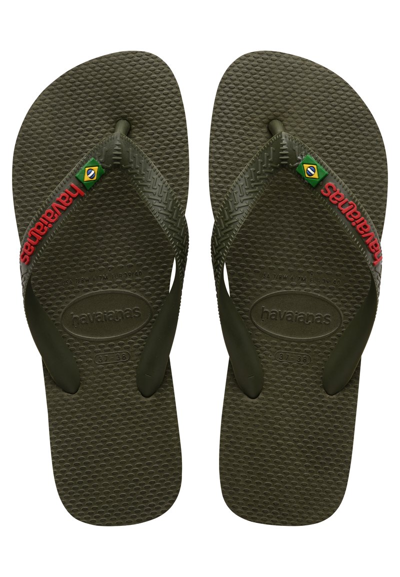 Havaianas - HAVAIANAS FLIP FLOP BRASIL LOGO - Teenslippers - khaki, Vergroten