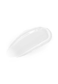 Texture gel trasparente con una superficie liscia e lucida, applicata in una forma curva e allungata, che riflette la luce con una minima opacità.