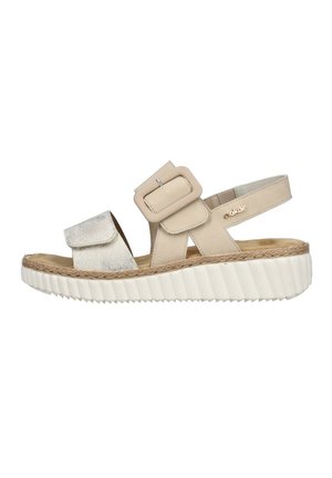 Rieker, Sandalen met sleehak - beige