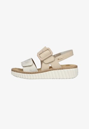Rieker, Sandalen met sleehak - beige