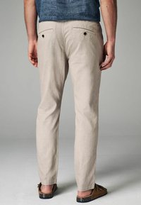 Next SLIM FIT LINEN ELASTICATED DRAWSTRING - Kalhoty - natural ecru