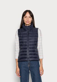 Marc O'Polo VEST STAND UP COLLAR FRONT ZIPPER - Colete - midnight blue