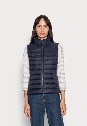 VEST STAND UP COLLAR FRONT ZIPPER - Smanicato - midnight blue
