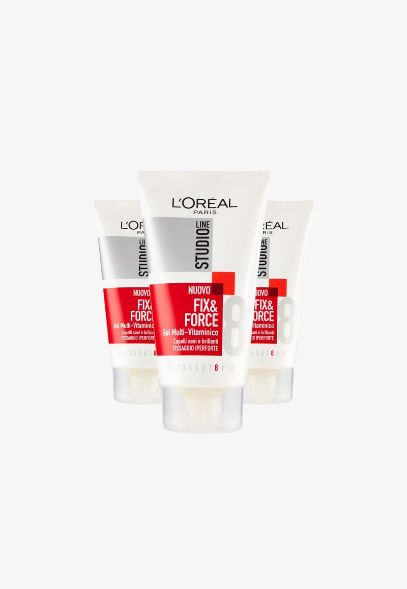 L'Oréal Paris - L'ORÉAL PARIS GEL PER CAPELLI STUDIO LINE FIX&FORCE, FISSAGGIO IPER FORTE, 150ML - 3 PACK - Olio per capelli, Ingrandire