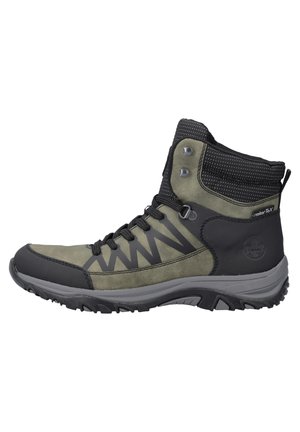 Lace-up ankle boots - black green black