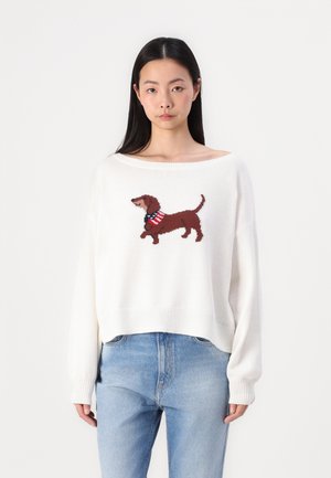 Hollister Co. SLOUCHY AMERICANA GRAPHIC - Pullover - white